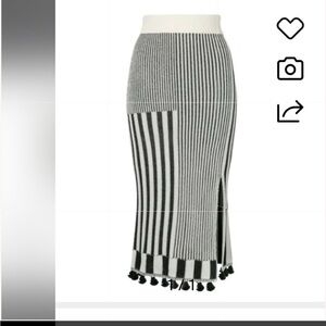 ALTUZARRA Spire Tasseled Ribbed Stretch-knit Skirt In Black Size Small